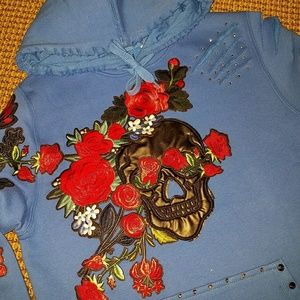 Floral patchwork hoodie
